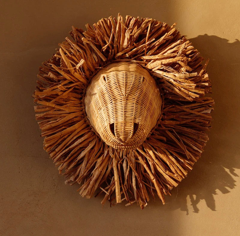 Rattan Lion head  - Louis the Lion - Studio Wildflower